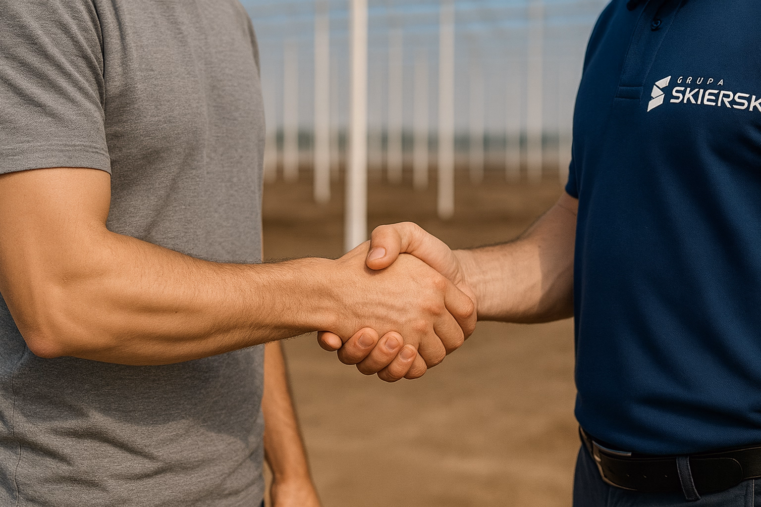 Rekrutacja – uścisk dłoni między kandydatem a przedstawicielem Grupy Skierski.