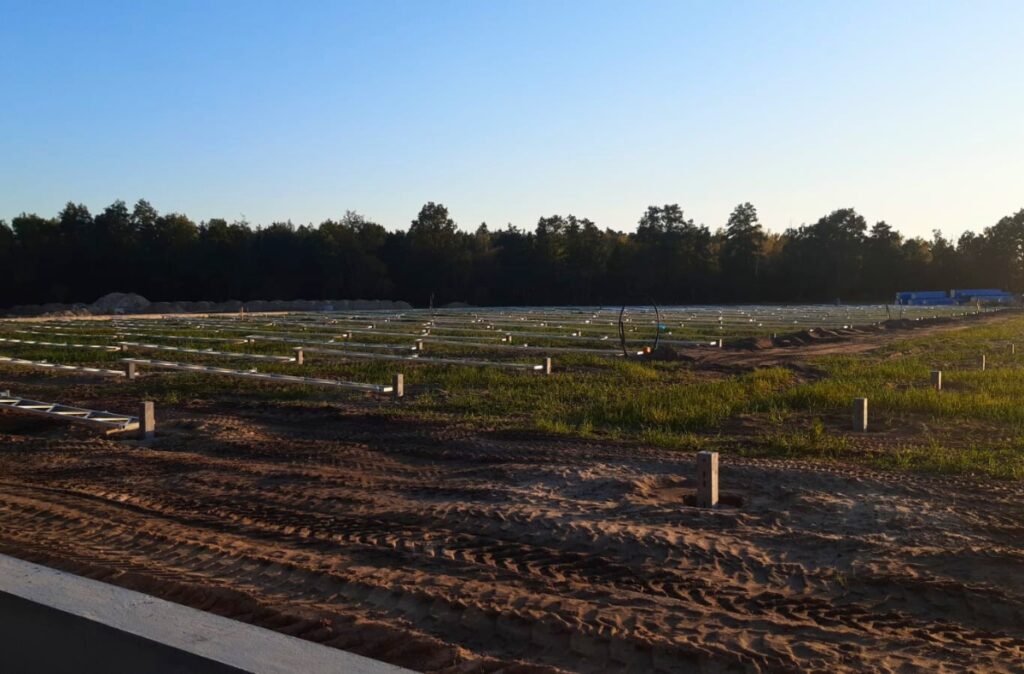 Przygotowanie terenu pod szklarnię produkcyjną.